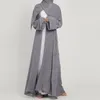 ملابس عرقية مخفوقة المفتوحة أبايا دبي تركيا ربيع الصيف الحزب الصلبة المسلمة الحجاب فستان مربوطة abayas للنساء كيمونو الإسلام kaftan 230325