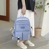 School Bags Simple Women Backpack Fashion Contrast Color Backpacks Travel Backbag Cute Rucksack Bag For Student Girl Large Capacity