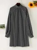 Casual Dresses ZANZEA Fashion OL Bohemian Dres Puff Sleeve Sundress Polka Dot Knee Vestido Party Holiday Turtleneck Robe Longue 7 230325