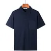 Men's Polos Summer Short-sleeved Solid Color POLO Neck Panel Pocket Loose Business Casual Style Middle-aged and Elderly Men's T-shirt 230325