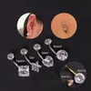 Nose Rings Studs 1PC Belly Button Piercing for Women Sexy Girl Navel Body Jewelry 316L Steel Zircon Round Heart Star Shape Helix Earring 230325