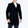 Męskie mieszanki wełny sezonowe klasyczne podwójne piersi Slim Fit Winter Cachet Coat