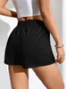 Dameshorts Casual solide asymmetrische elastische taille -track met pocket zomer sportkleding losse motorrijder streetwear Y2K 230325