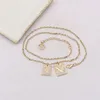 20style Fashion Designer Gold Plated Chain Pendant Necklaces Brand Double Letter Geometric Link Men Women Lovers Necklace Jewelry