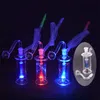 Toptan 10mm Dişi Mini LED Hafif Su Dab Rig Bong Pyrex Nargile Cam Yağı Burenr Borular Sigara içme kasesi ve silikon saman hortumu