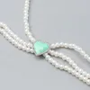 Tour de cou créatif Style français rétro fête Simple élégant perles bijoux pour femmes mignon coeur Multi couches collier de perles
