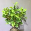 Flores decorativas Plantas falsas de 18 "Banyan artificial de 18" para o escritório da fazenda da fazenda da cozinha da mesa da mesa de prateleira