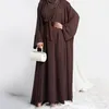 Etnische kleding 2 -delige bijpassende moslimsets hijab jurk gewoon Eid abayas voor vrouwen Dubai open abaya kalkoen binnenjurken Afrikaanse islamkleding 230325
