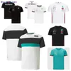 Herrst-shirts F1 Formel One Racing Suit Short Seve Team Uniform Hamilton Drivers Championship Polyester Quick-Torking Round Neck T-shirt kan vara Zycn 0325H23