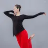 Stage Wear Robe de danse classique moderne Combinaison de corps Pente Ourlet Conception Mi-Longueur Type Haut d'entraînement