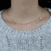 Pendant Necklaces Rose Gold Color Disc Round Dirp Dots Charms Necklace For Women Minimal Delicate 35 10cm Multi Layer Sexy Choker