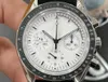 Omega mechanisch horloge Designer horloge Heren 42 mm wijzerplaat met ultrahoge kwaliteit 3861 handmatige opwindbeweging Run tweede timingfunctie 42 mm zilveren kast luxe horloge