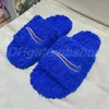 furry luxury Slippers woman sandal shearling designer man unisex comfort flat shoe Ladies Campaign Macaron color embroideries slides with box