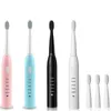 Ultrasonic Sonic Electric Toothbrush Rechargeable Tooth Brushes Washable Electronic Whitening Teeth Brush With 4Pcs Replacement Head DHL Fast