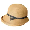 ワイドブリム帽子ヘップバーンスタイルの女性のための麦わら帽子縮小巻きエッジサンハット女性サマーバケツ帽子日日ぶりのパーティー盆地キャップP230311