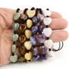 Pulseras con abalorios de corazón trenzado de cuerda hecha a mano con piedra de cristal Natural, joyería con cuentas de Yoga a la moda para mujeres y hombres