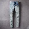Jeans pour hommes Rock Skinny Slim Ripped trou lettre Top Qualité Marque Hip Hop Denim Mode Pantalon 21ss Distressed Moto biker jean