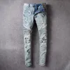 Mens Jeans Rock Skinny Slim Ripped Hole Letter Top Quality Brand Hip Hop Denim Fashion Pants 21SS Ejressed Motorcykel Biker Jean