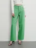 Kadınlar Kot Zhisilao Bol kot pantolon moda pamuk düz bacak gevşek deim pantolon anne kot pantolon yıkanmış erkek arkadaş pantolonlar yeşil khaki 230325