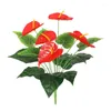 Kwiaty dekoracyjne sztuczna zielona roślina 18-kongresowa Anthurium 52 cm na firmę dekoracyjną w pomieszczeniach i na zewnątrz miękki majsterkowicz