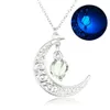 Brillant dans le noir colliers pour femmes creux soleil lune lumineux pendentif chaîne femme nuit fête bijoux cadeau