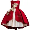 Mädchen Kleider Stickerei Seide Prinzessin Kleid für Baby Mädchen Blume Elegante Mädchen Winter Party Weihnachten Halloween Kinder Kleidung Y2303