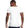 T-shirts pour hommes Deep V Neck Slim Fit T-shirt à manches courtes pour hommes Low Cut Stretch Vee Top Tees Fashion Male Tshirt Invisible Casual Summer 230325