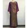 Vestidos étnicos moda de moda muçulmana manga longa maxi vestidos simulados seda solta dubai árabe