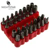 33st Struvmejsel Tamper Proof Security Bits Set med magnetisk förlängning Bithållare Torx Hex Star Spanner Woodworking Tools