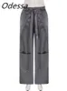 Pantalon féminin S odessa y2k rétro Summer Casual Cargo Pant Sweatpants Fashion 2023 Bandage de printemps Low Taist Long Streetwear Streetwear 90S 230325