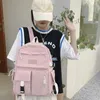 School Bags Simple Women Backpack Fashion Contrast Color Backpacks Travel Backbag Cute Rucksack Bag For Student Girl Large Capacity