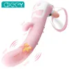 Nuovo Riscaldamento Dildo Lingua Leccata Vibratore Capezzolo Clitoride Ventosa Stimolatore Sesso Orale Vibrante Vagina Masturbatore Giocattoli Del Sesso per Le Donne 230316