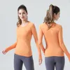 Женские бесшовные облегающие футболки для йоги с длинным рукавом для йоги, укороченный топ для фитнеса, бега, спорта, женские спортивные блузки, спортивная одежда