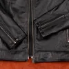 Veste en similicuir pour hommes 100 TopLayer en cuir de vachette SlimFit col montant noir combinaison de vol de l'armée de l'air mode 230324