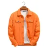 Herenjacks topkwaliteit heren denim jassen paarse oranje mannen vrouwen uit het versleten cowboy jassen herfst casual jean jas chaqueta hombre 230325