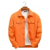 Herrjackor toppkvalitet män denim jackor lila orange män kvinnor utkläder cowboy rockar hösten casual lös jean jacka chaqueta hombre 230325