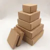 Emballage Cadeau 50pcs Multi Taille Mignon Carré Kraft Emballage Boîte De Mariage Faveur Fournitures Savon À La Main Chocolat Bonbons Boîte Cadeau 230324