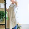Förkläden 1 bit Retro Kvinnliga kvinnors förkläde Bomull Linen Apron Dress Cafe Kitchen Cooking Florist 230324