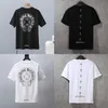 CH Luxury TシャツメンズファッションブランドTEES TEES MEN SANSKRIT LETTERカップルスウェットシャツホースシューショートスリーブPOLOS CROSS UNISEXTEETシャツEQG8