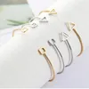 Bangle Japan и Korea Simple Style Doulde Double Triangle Square Регулируемые открытые браслеты изысканный геометрический браслет