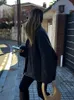Damesjassen losse vrouwen vintage zwarte tweed jas 2023 mode dames casual bovenkleding chique vrouwelijke oversized stijlvolle 230325