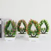 Flores decorativas 1pc Bonsai Artificial Plant com vasos de plástico Simulação Set Multicolor Set Acessórios para a mesa da casa El Decoração da sala de estar