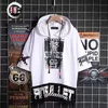 Men's TShirts 2023 Tshirt Korean Hooded Fashion Harajuku Short Sleeve Top Graphic T Shirts s Summer Print Clothing 230325