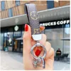 2023 Luxury Men'S Waist Buckle Leather Presbyopia Keychain Pendant Car Key Chain Ring Fashion Couple Creative Gift H1011 Lanyards W880