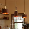 Hängslampor nordiska moderna lamp svart valnöt trä mässing loft fixtur för inomhus matsal bar hängande lätt heminredning belysning