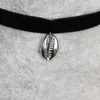 Цепочки Everfast 1pc Shell Pendation Charms Ожерелье Черные бархатные женские танцовщицы изготовления ювелирных аксессуаров