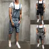 Men's Jeans Jean Overalls Men Hole Fashion Summer Shorts Straight Large Size Casual Streetwear Mens Clothing Lugentolo