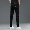 Men's Jeans Designer Summer Versatile Black and White Cotton Spring Slim Fit Korean Embroidery Medusa QWEV