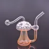 Nuovo design Fumo di funghi Pipa ad acqua Glow In The Dark Glass Oil Burner Pipe colorato Recelyer Dab Oil Rig Narghilè Shisha con tubo per bruciatore a nafta in vetro maschio da 10 mm