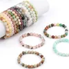 Strang Naturstein Perlen Armband 4 6 8mm Türkis Jaspis Perlen Elastische Armbänder Für Frauen Männer Schmuck Handgemachte Yoga Trendy Armreif